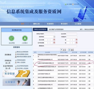 中天信获信息系统集成及服务二级资质，开启专业服务新篇章